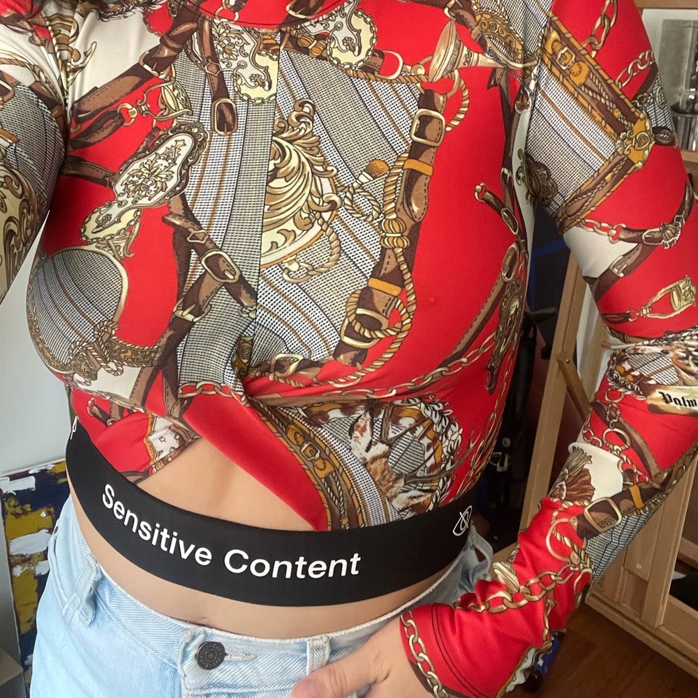 Palm Angels stretchy long sleeve crop top